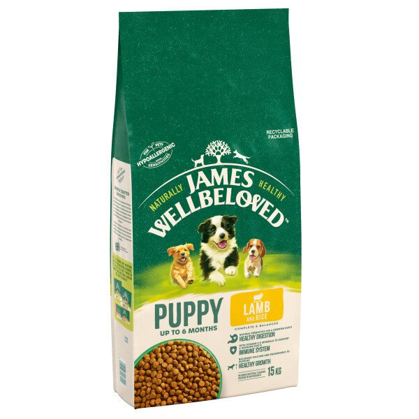 James wellbeloved puppy clearance lamb and rice 15kg
