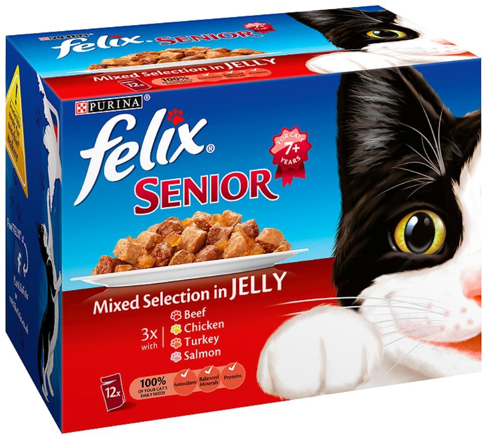 Felix Senior Pouch Variety Pack In Jelly 12 X 100g BATA Ltd
