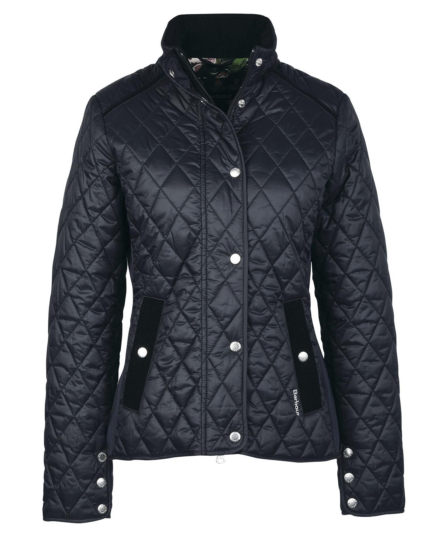Barbour waxed quilted deals funnel neck jacket