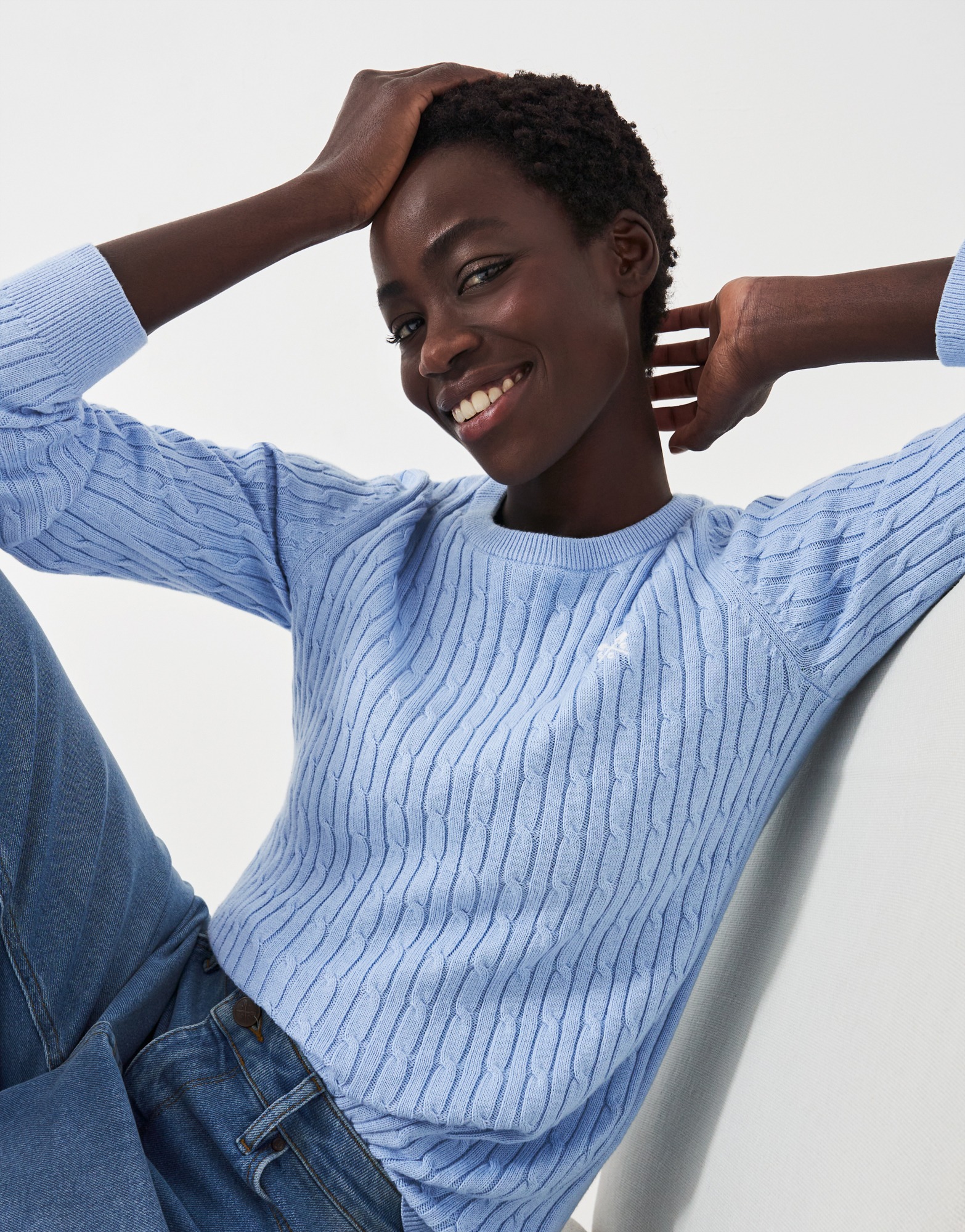 Crew Clothing Ladies Heritage Cable Knit Jumper Bata Ltd