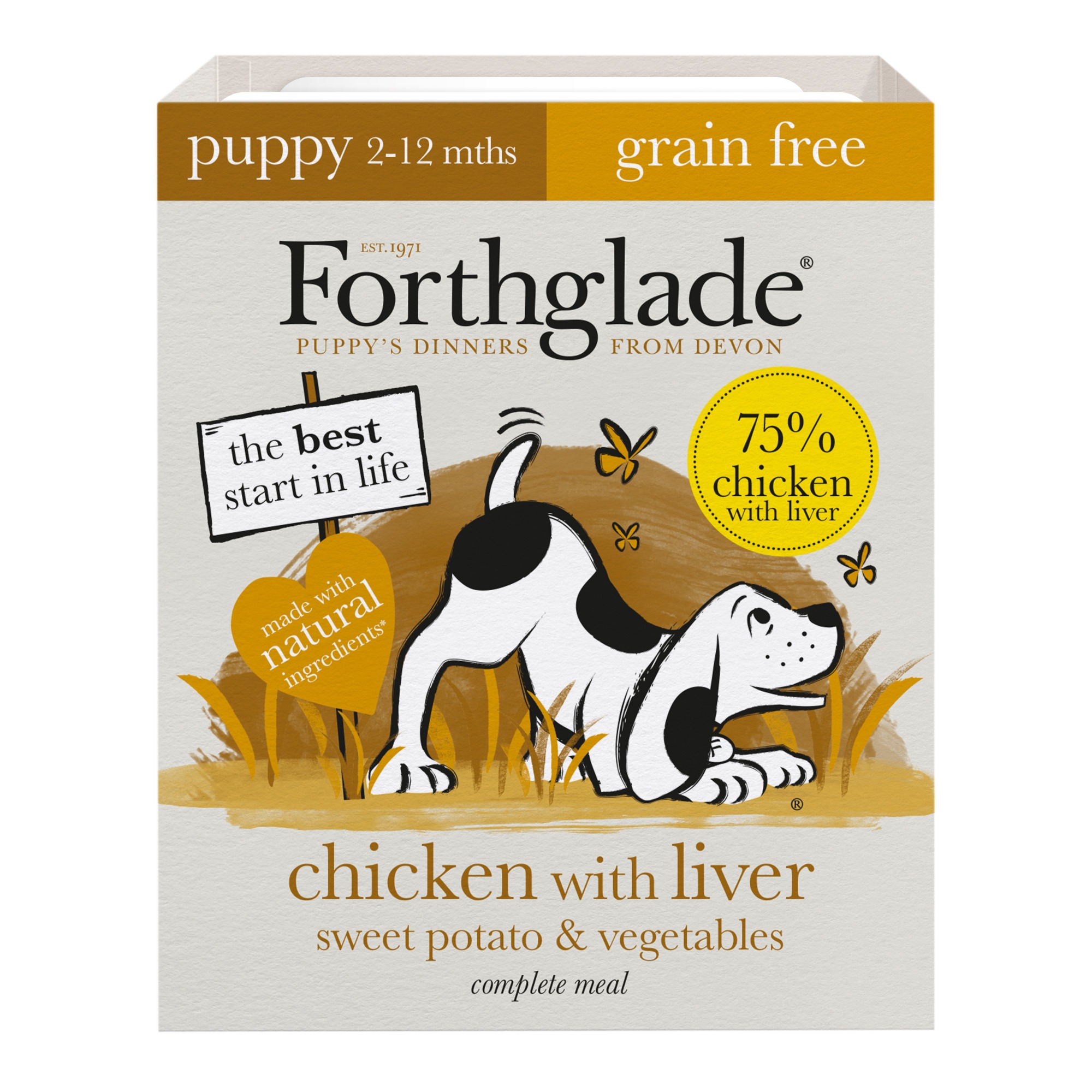 Forthglade Puppy Complete Grain Free Chicken Tray 395g BATA Ltd