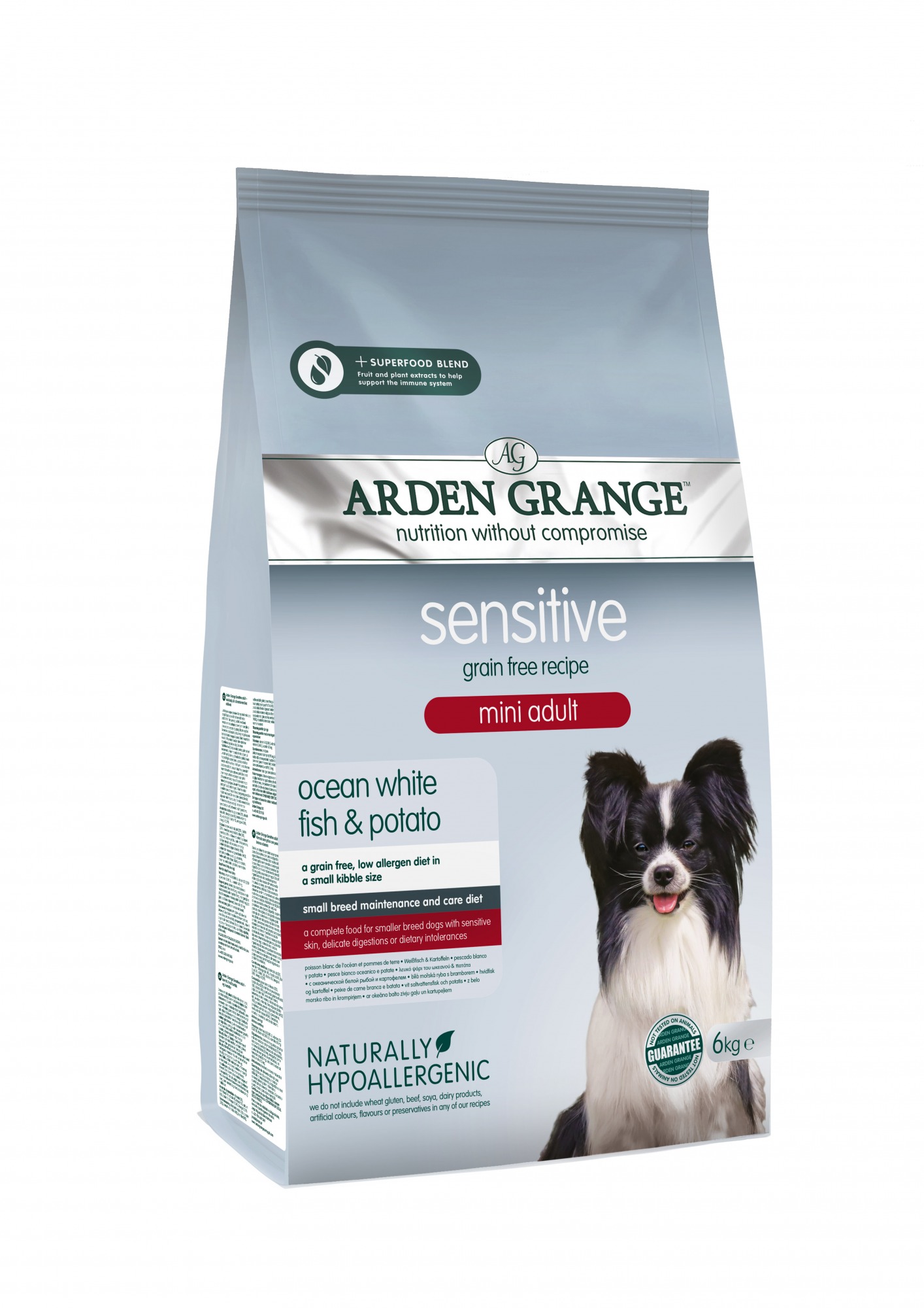 Arden Grange Mini Adult Sensitive Ocean White Fish Potato 6kg