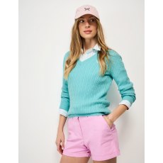 Crew Clothing Women's Heritage Cable V Neck