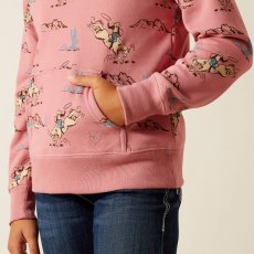 Ariat Girls Bronc Scene 1/4 Zip Sweatshirt Ariat Girls Bronc Scene 1/4 Zip Sweatshirt