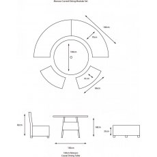 Monaco Stone Dining Modular Curved