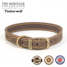 Ancol Timberwolf Leather Collar Size - 1/XS 20-26cm Ancol Timberwolf Leather Collar Size - 1/XS 20-26cm