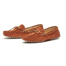 Chatham Aria Suede Driving Moccasin Cognac