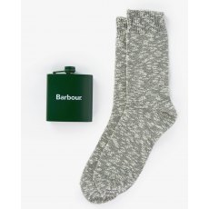 Barbour Hip Flask And Socks Gift Set