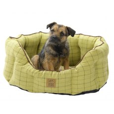 House of Paws Green Tweed Oval Snuggle Bed House of Paws Green Tweed Oval Snuggle Bed