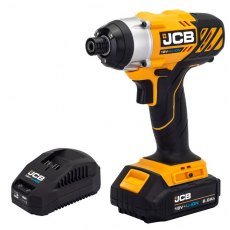 JCB 18V Impact Driver with 2.0Ah Lithium-ion battery and 2.4A charger | 21-18ID-2XB JCB 18V Impact Driver with 2.0Ah Lithium-ion battery and 2.4A charger | 21-18ID-2XB