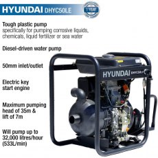 Hyundai 50mm 2  Electric Start Diesel Chemical Water Pump | DHYC50LE Hyundai 50mm 2  Electric Start Diesel Chemical Water Pump | DHYC50LE