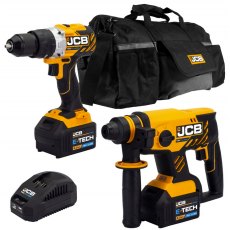 JCB 18V B/L Combi Drill B/L SDS Kit 2x 5.0ah Lithium-Ion Batteries and super fast charger in 20  Kit JCB 18V B/L Combi Drill B/L SDS Kit 2x 5.0ah Lithium-Ion Batteries and super fast charger in 20  Kit
