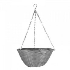 SG Slate Faux Rattan Basket - 14 SG Slate Faux Rattan Basket - 14