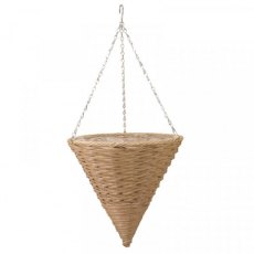 SG Mocha Faux Rattan Cone - 14 SG Mocha Faux Rattan Cone - 14