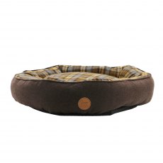 Ancol Brown And Blue Tartan Donut Bed - 70cm Ancol Brown And Blue Tartan Donut Bed - 70cm