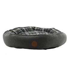 Ancol Black and Grey Tartan Donut Bed - 70cm Ancol Black and Grey Tartan Donut Bed - 70cm