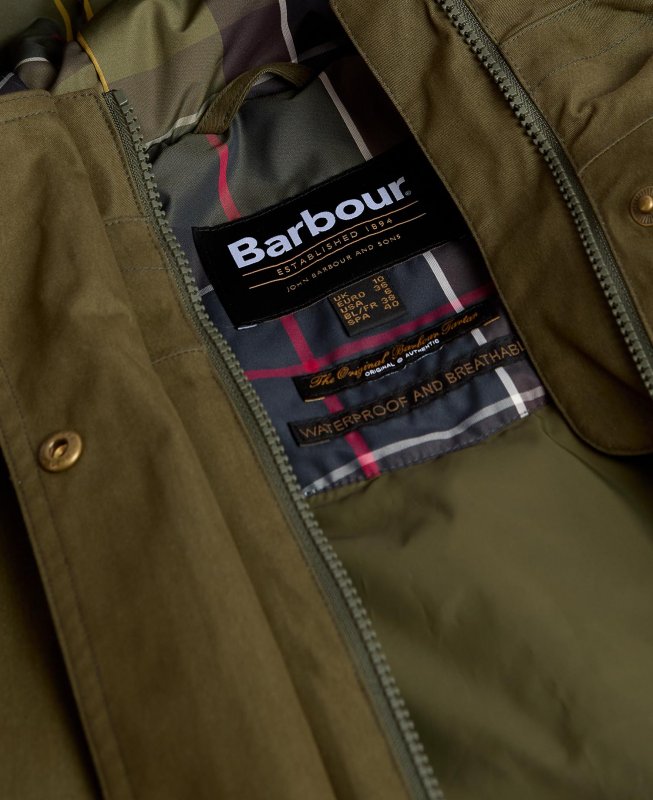 ジャケット・アウター Barbour BAMBURGH UK12 Barbour Women's Bamburgh Waterproof Jacket Olive/Classic