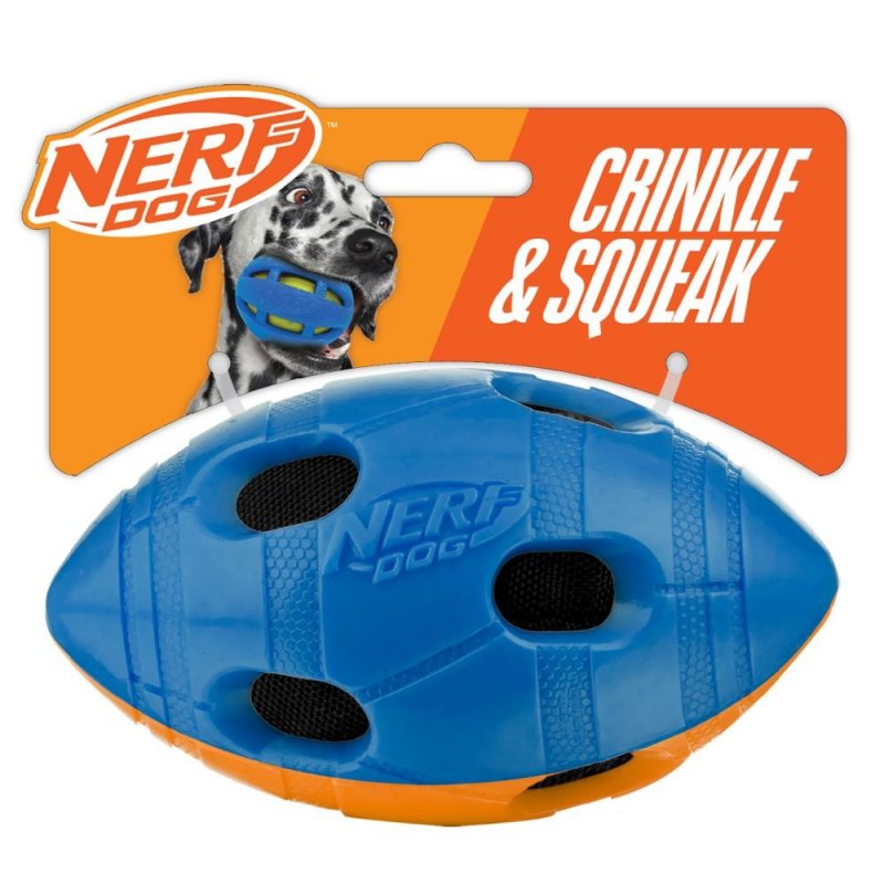 SU-Bridge Pet Supplies Nerf Dog TPR Bash Squeak & Crunch Football