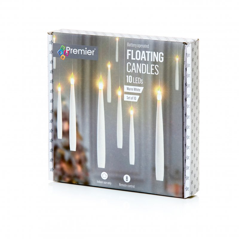 Premier Decorations Premier 10pc Floating Candle - 15cm
