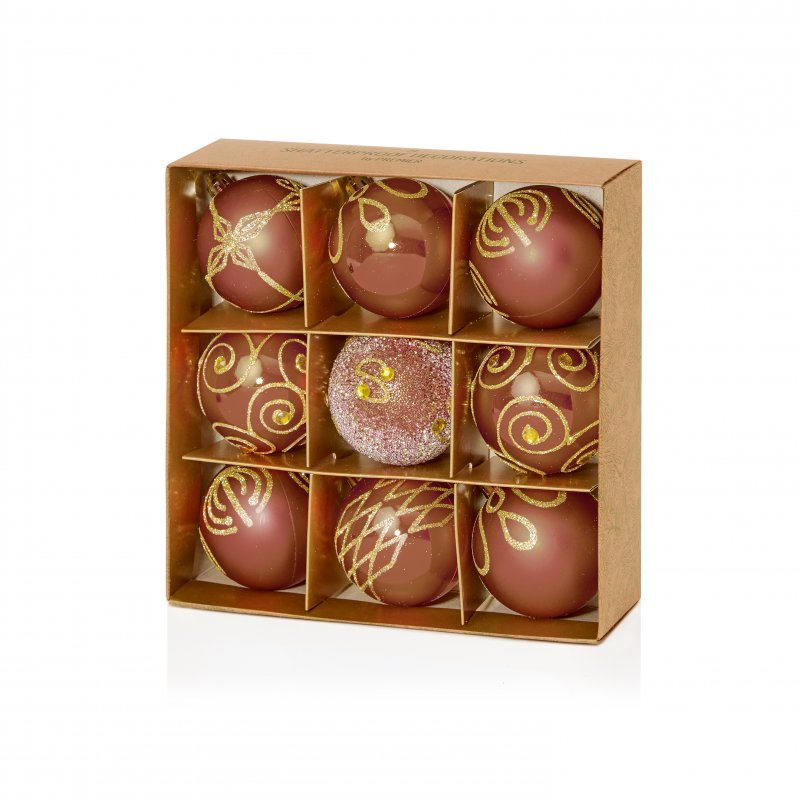 Premier Decorations Premier Sepia Decorated Balls - 9 x 60mm
