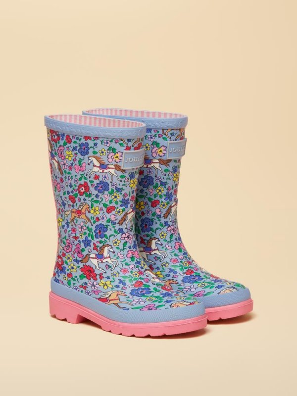 Joules Joules Girls Junior Welly Print Wellies