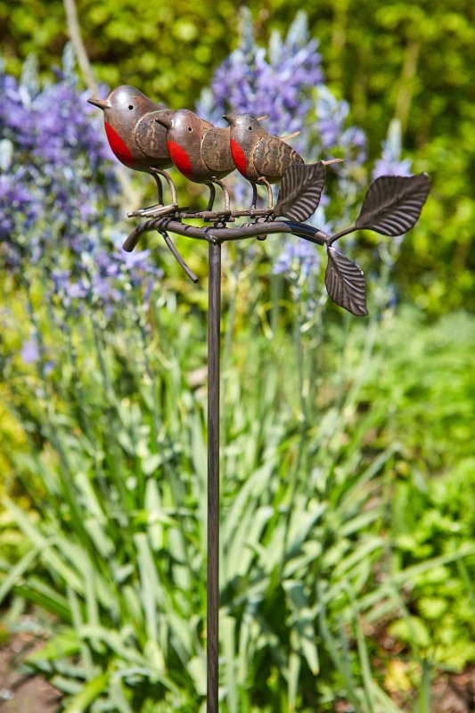Tom Chambers Tom Chambers Trio Of Robins Plant Stake
