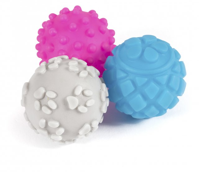 Ancol Ancol Small Bites Vinyl Balls Assorted 6pk