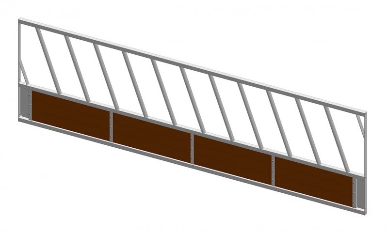 Bateman Bateman Diagonal Feed Fence C/w Timber Base - 19'4