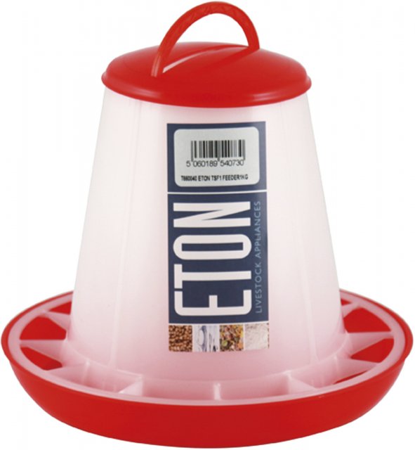 Eton Plastic Chick Silo Feeder Red Base Eton