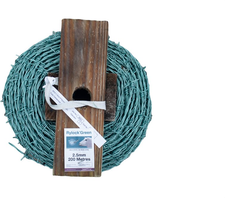 Hampton Steel Rylock Green Barbed Wire Medium - 200m