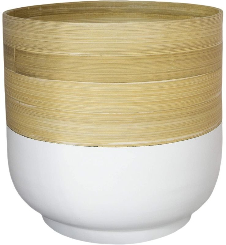 Ivyline Ivyline Bamboo Planter - White - 19cm