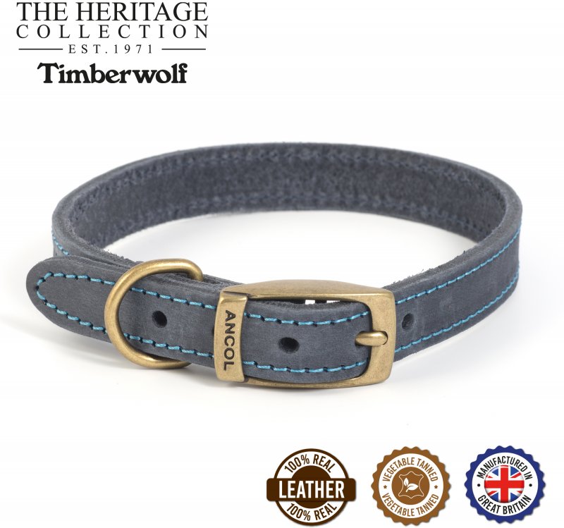 Ancol Ancol Timberwolf Leather Collar Size - 2/S 26-31cm