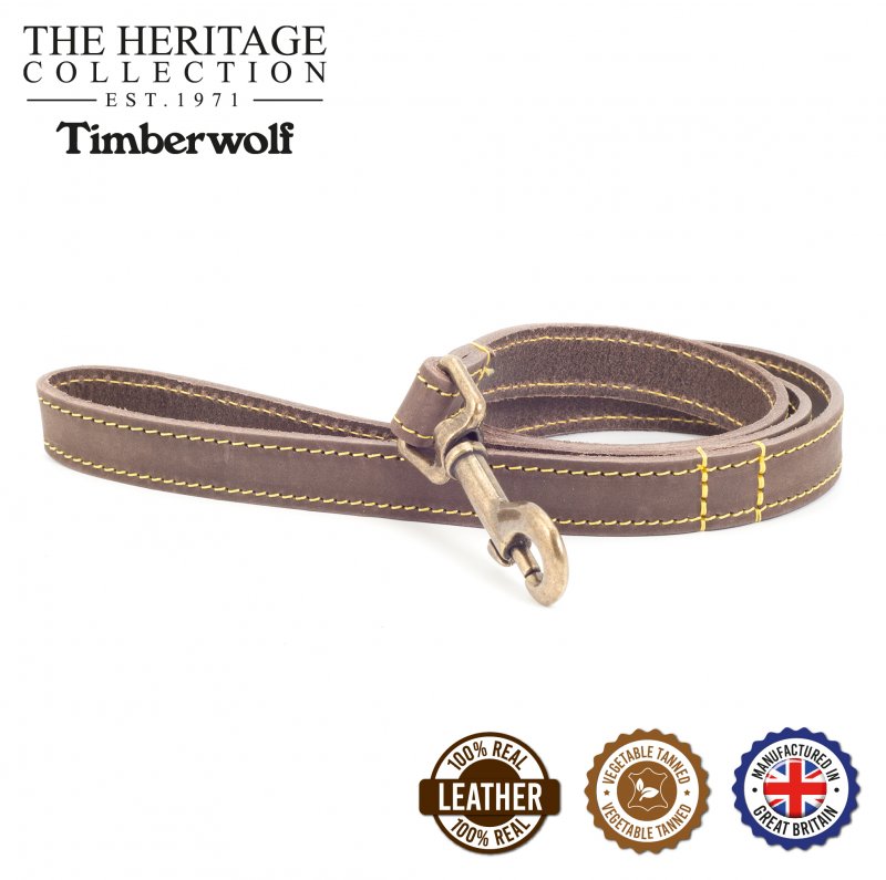 Ancol Ancol Timberwolf Leather Lead - 100cm X 1.9cm