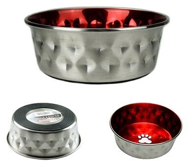 Classic Durapet Deluxe Bowl/dish Ss Emboss Red - 1150ml