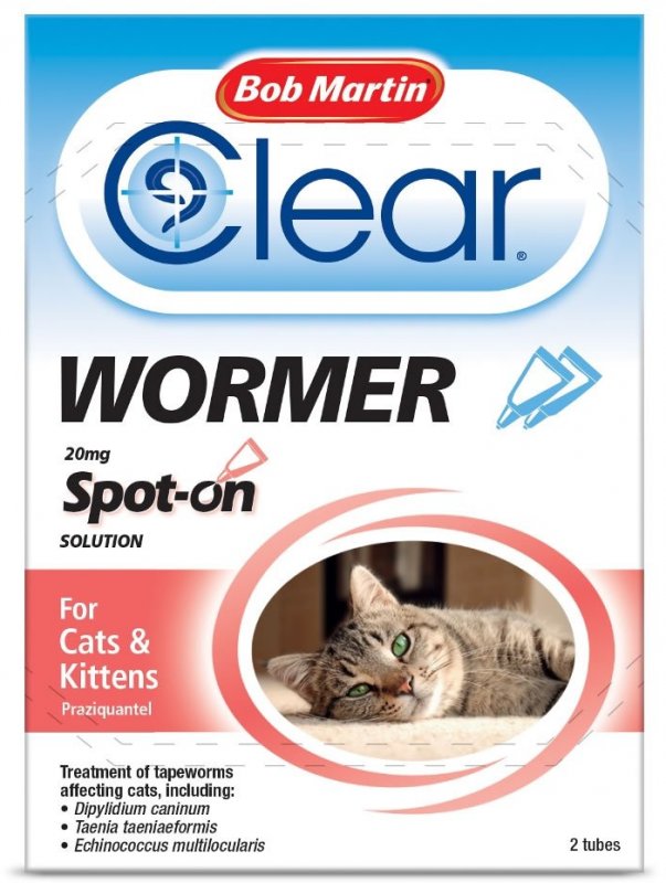 Bob Martin Bob Martin Clear Spot-on Wormer Cat/kitten - 2 Tubes