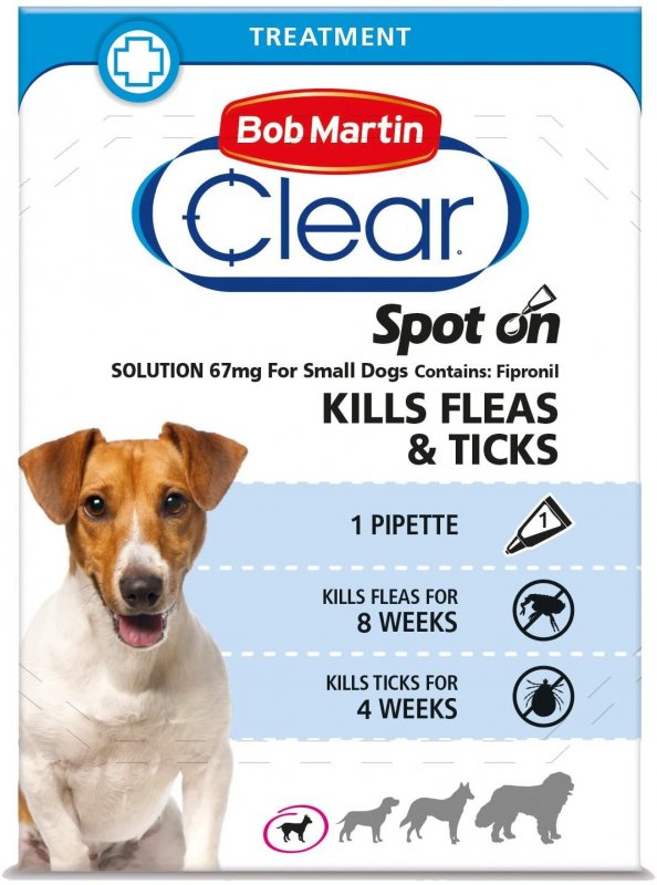 Bob Martin BOB MARTIN FLEA CLEAR SPOT ON FOR SMALL DOG - 1 TUBE