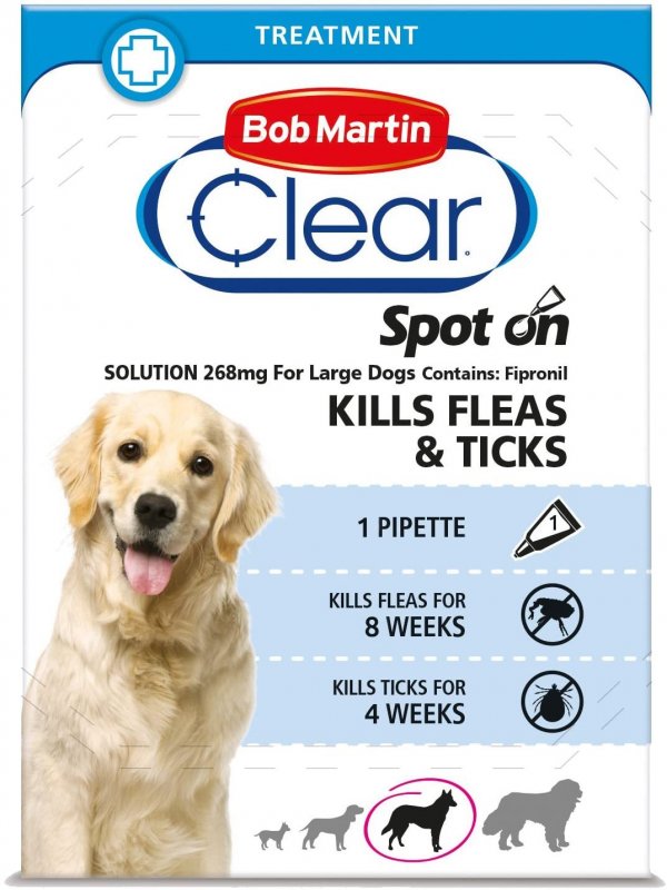 Bob Martin BOB MARTIN FLEA CLEAR SPOT ON FOR LARGE DOGS - 1 TUBE