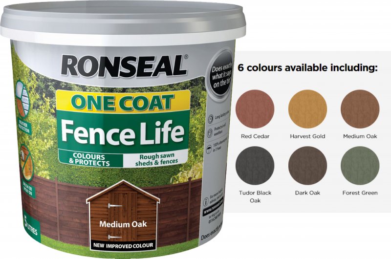 Ronseal Ronseal One Coat Fence Life - 5ltr