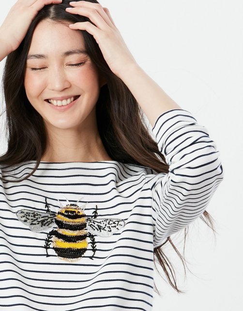 joules harbour luxe long sleeve jersey top