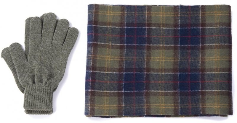 barbour scarf and gloves