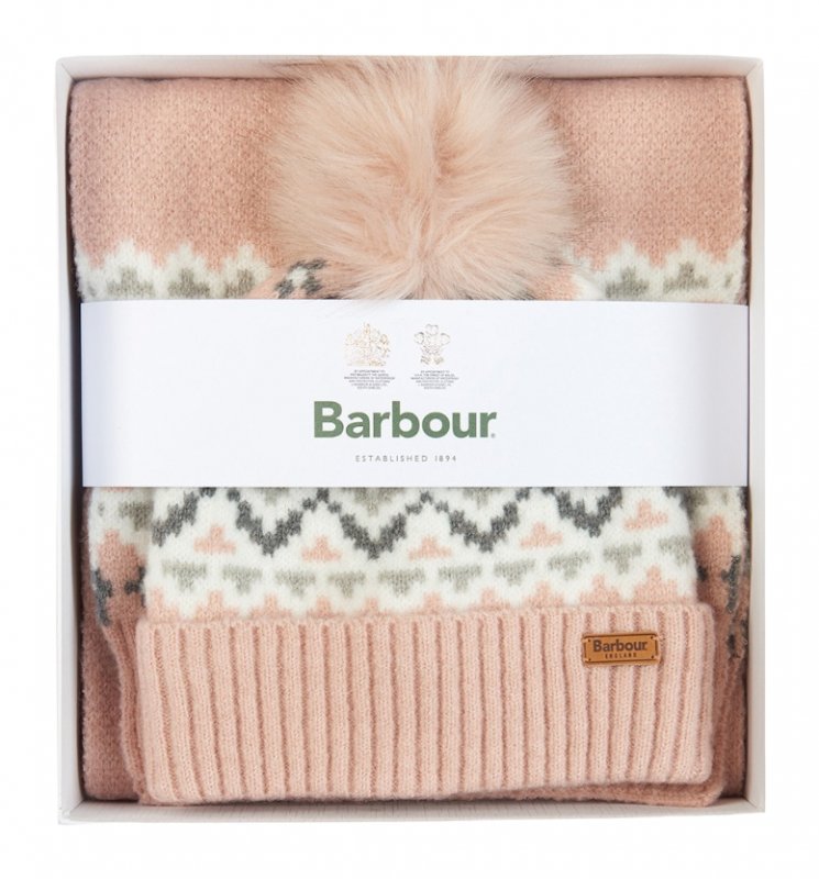 Barbour Barbour Eden Fairisle Beanie & Scarf Set