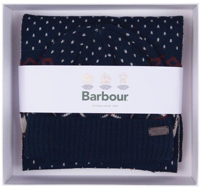 Barbour Barbour Rothbury Fairisle Beanie & Scarf Gift Set