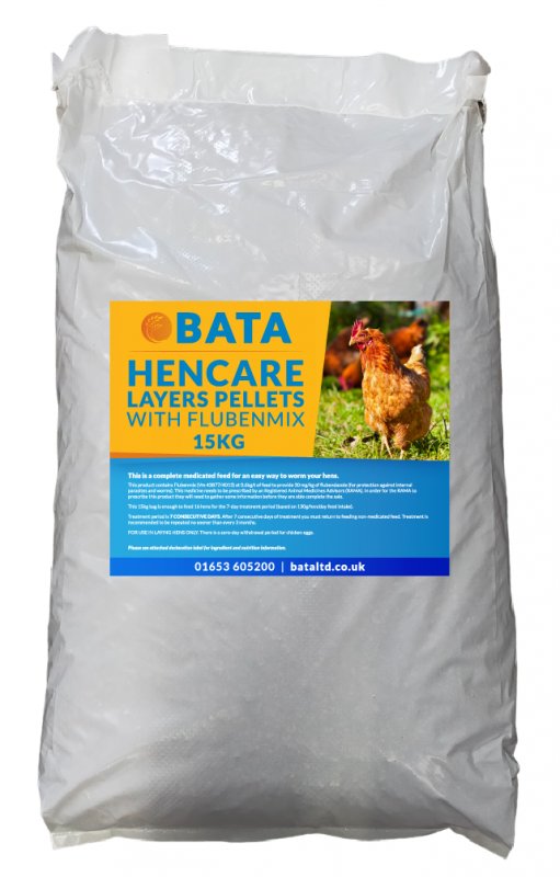 BATA Hencare Layers Pellets + 0.6kg Flubenmix - 15kg