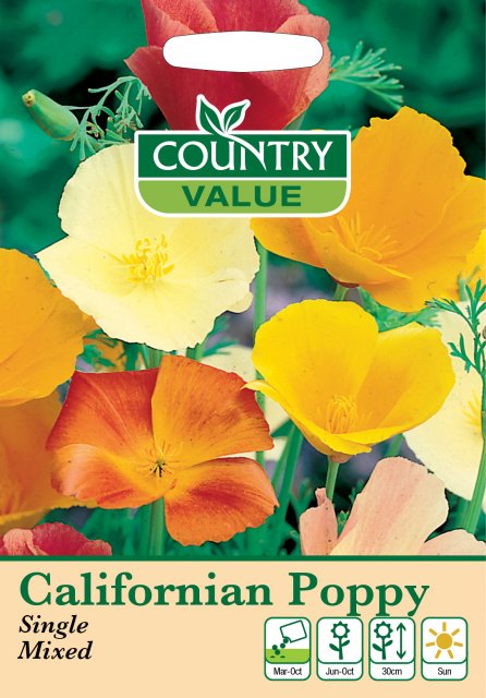 Mr Fothergill's California Poppy Single Mix Cv Seeds