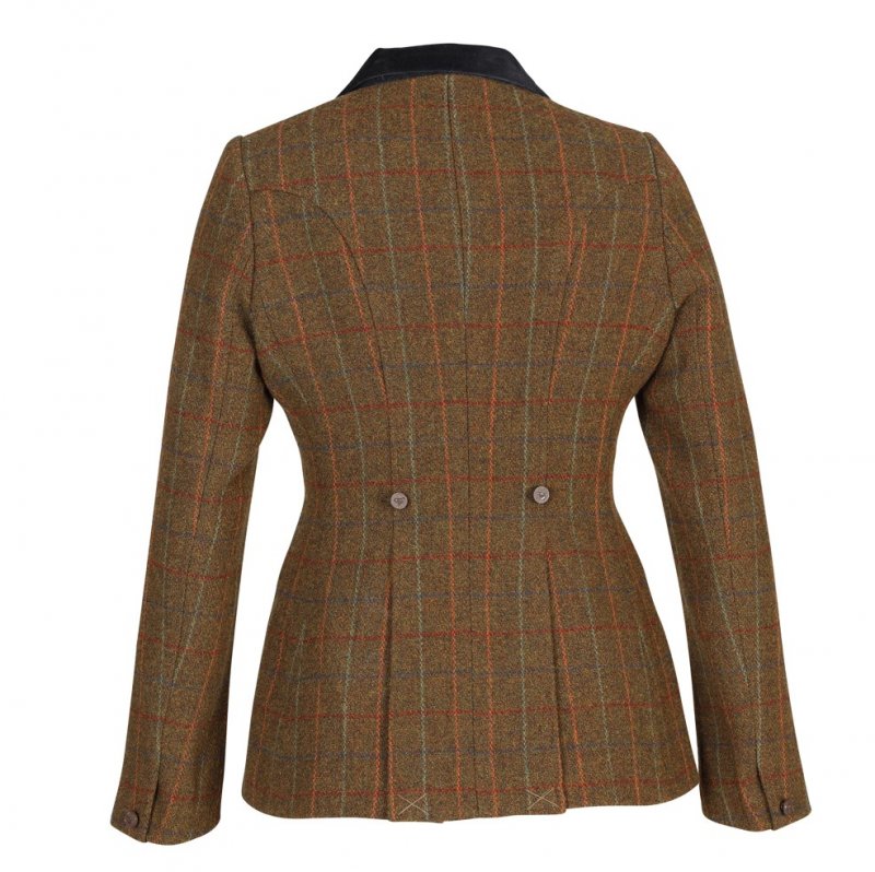 Harris Tweed Mütze Henry Cap in oliv-blue Overcheck