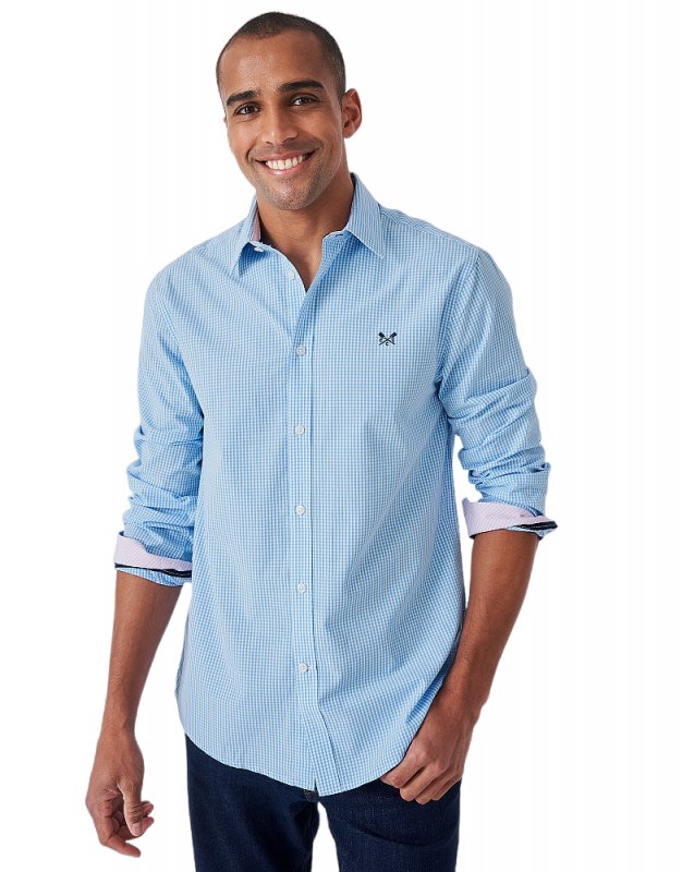 Crew Clothing Men s Classic Micro Gingham Shirt BATA Ltd