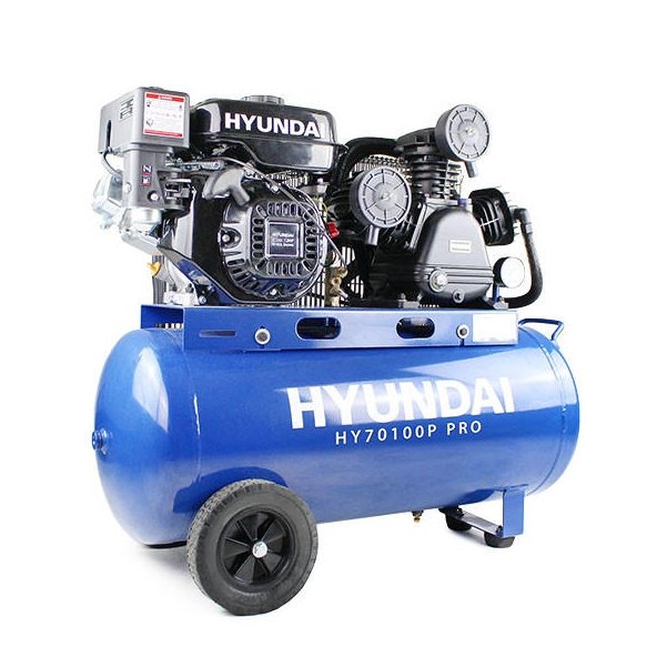Hyundai Hyundai 90 Litre Air Compressor, 10.7CFM/145psi, Petrol 7hp | HY70100P