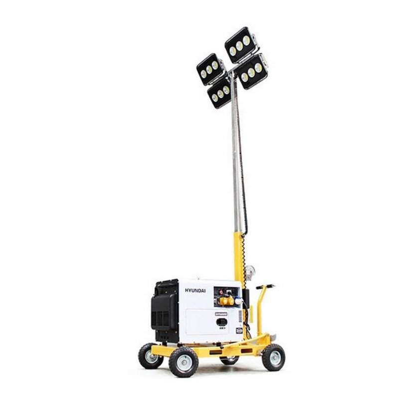 Hyundai Evopower DHY6000SE-LT600 600W LED Mobile Lighting Tower With DHY6000SE 5.2kW Diesel Generator