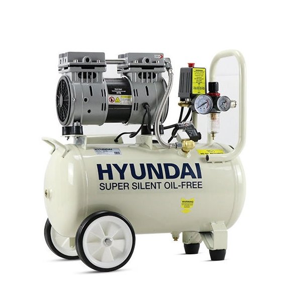 Hyundai Hyundai 24 Litre Air Compressor, 5.2CFM/100psi, Silenced, Oil Free, Direct Drive 1hp | HY7524