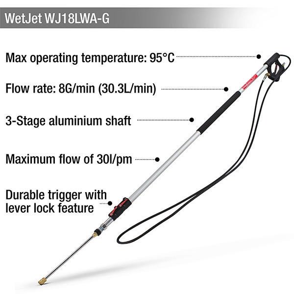 Hyundai WetJet 18' Aluminium High Pressure Telescopic Lance | WJ18LWA-G